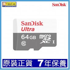 SANDISK 64GB Micro SD Ultra CL10 (100MB/s) W/O APD (SDSQUNR-64G-GN3MN) 772-4366-P